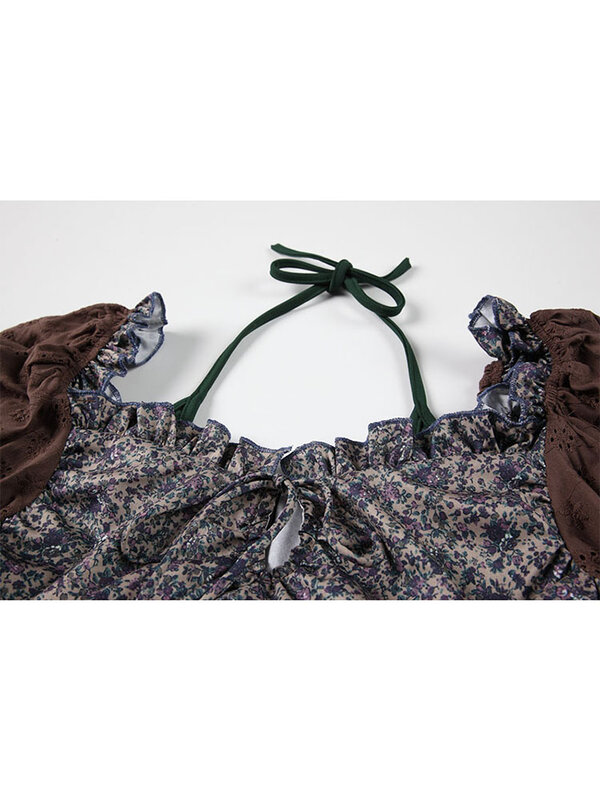 Женская винтажная блузка в стиле пэчворк, свободная офисная рубашка в стиле Харадзюку с рукавами-фонариками, весна 2022