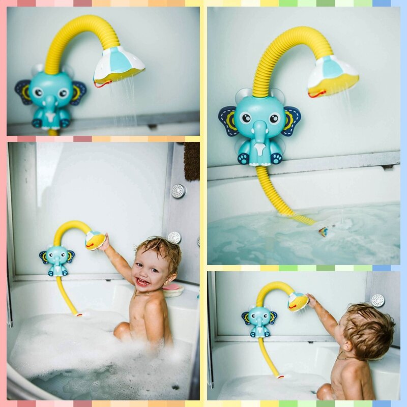 ช้างน่ารักของเล่นไฟฟ้าปั๊มน้ำอัตโนมัติ Bathing Time เด็กวัยหัดเดินเกมของเล่นอ่างอาบน้ำของเล่นสำ...