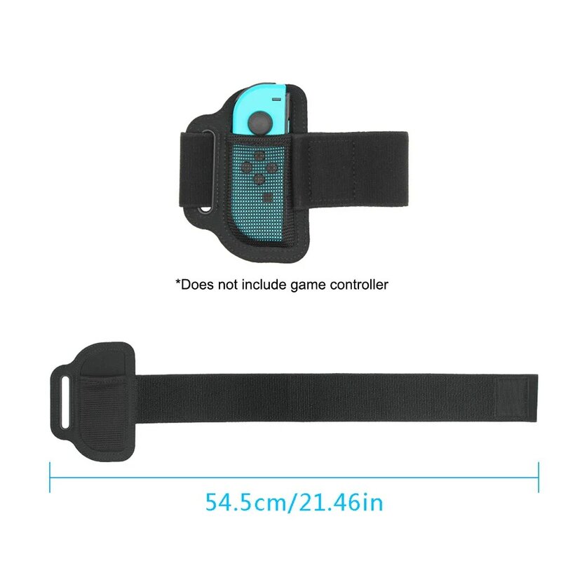 Correa elástica ajustable para fijación de piernas, banda deportiva de 56cm + empuñaduras de anillo antideslizantes para Nintendo Switch Ring Fit Adventure Game Straps