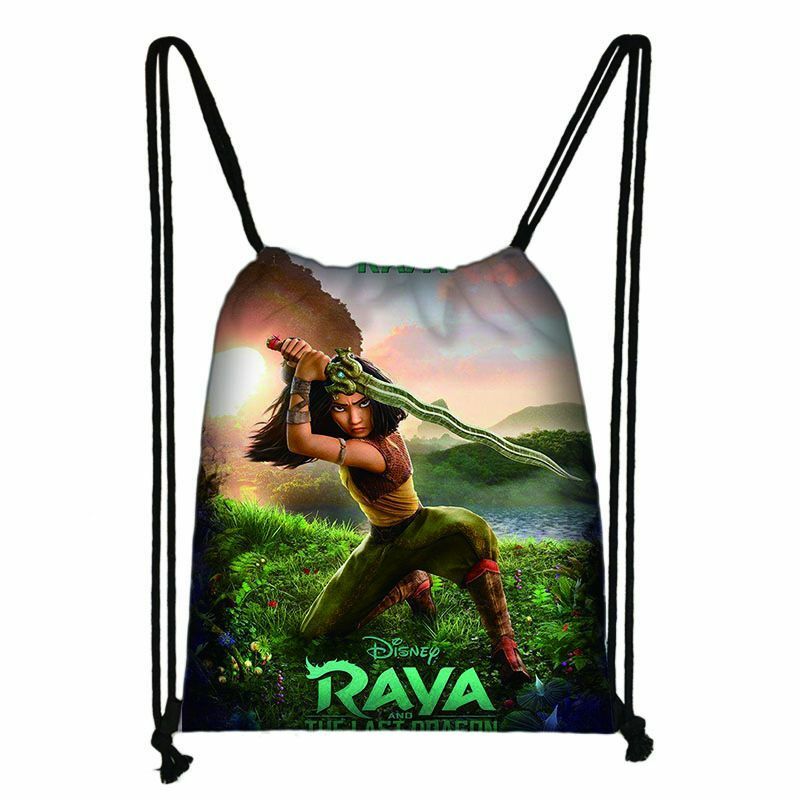Disney New Movie Raya i ostatnia smocza torba ze sznurkiem peryferyjny druk cyfrowy pakiet kieszonkowy wygodny plecak