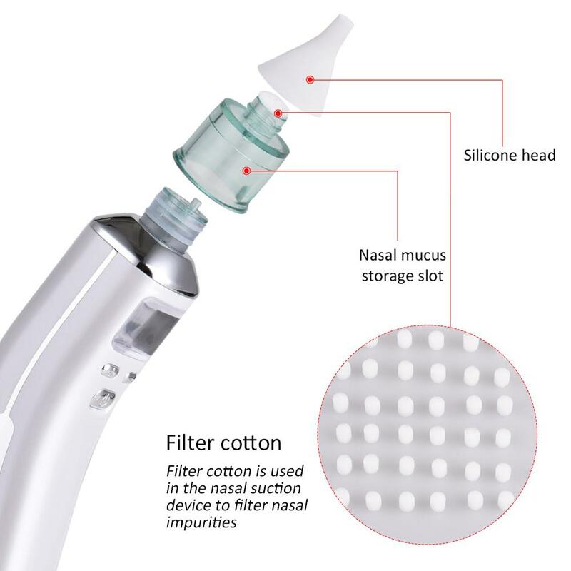 200 unidades/pacote bebê nasal aspirador de algodão filtro nasal sucção dispositivo acessórios infantil filtro descartável algodão nariz mais limpo