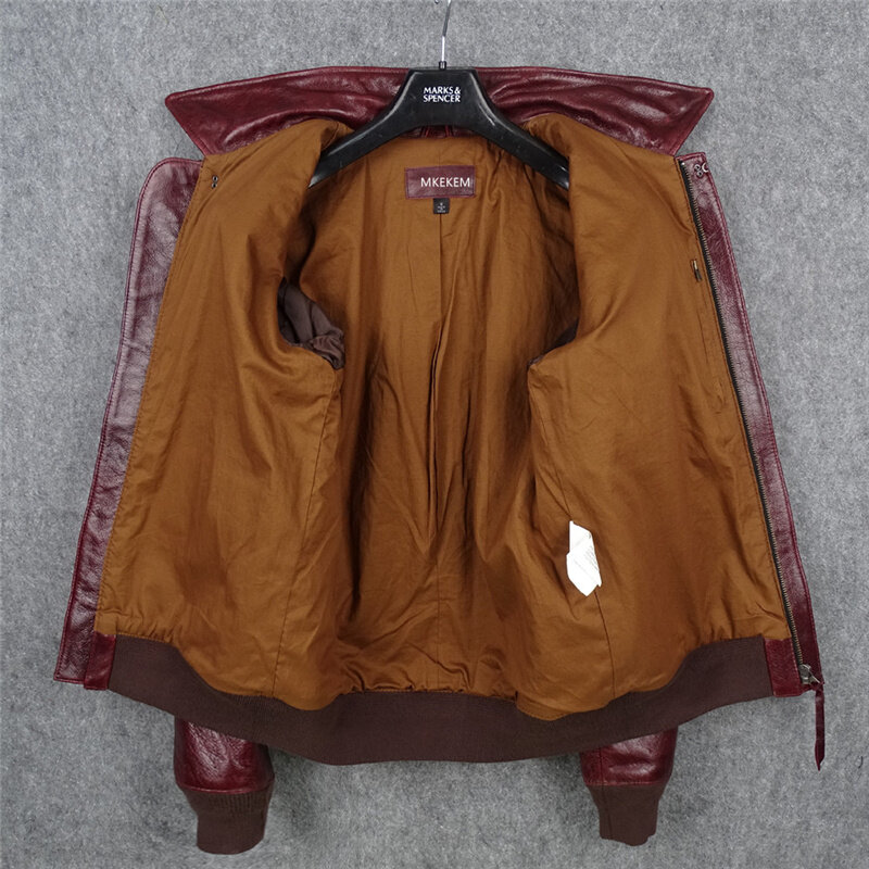 Куртка-Авиатор из натуральной воловьей кожи, в стиле милитари