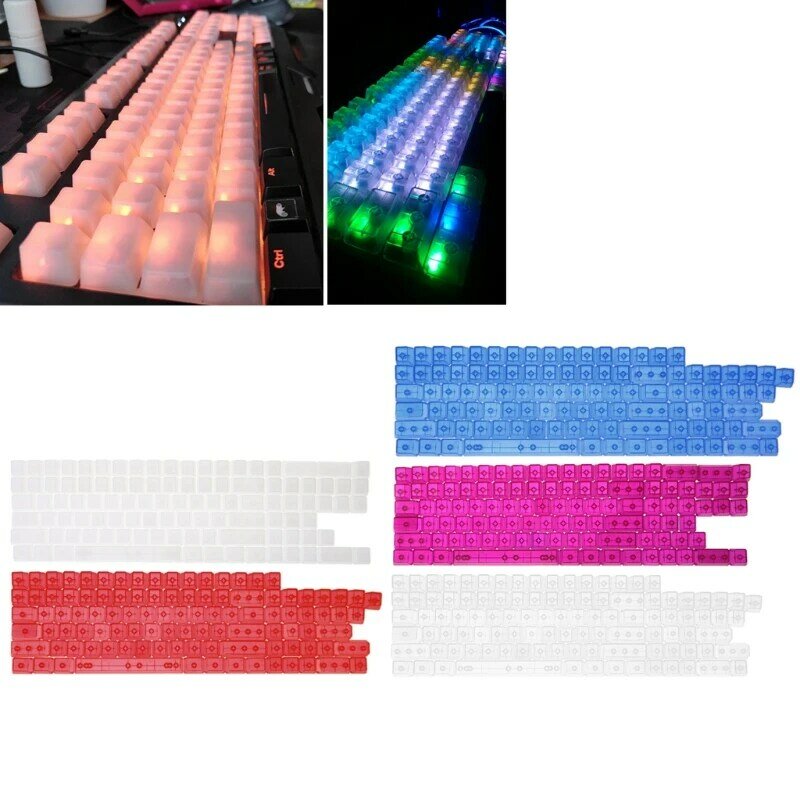 104 tasten Transparent ABS Blank Tastenkappen Für OEM MX Schalter Gaming Tastatur