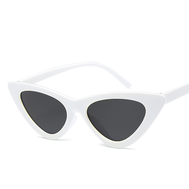 de diseñador Gafas de sol retro de ojo de gato para mujer coloridas #Red Silv pequeñas de marca 