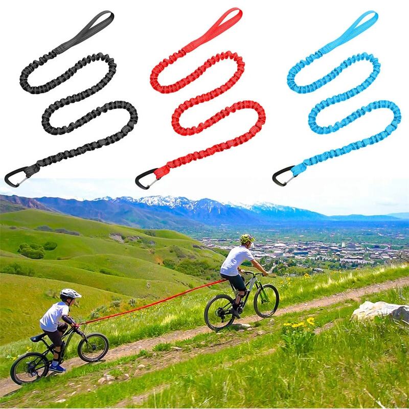 Cuerda de tracción para bicicleta para niños, correa de tracción elástica para exteriores, accesorios de absorción de impactos para bicicleta