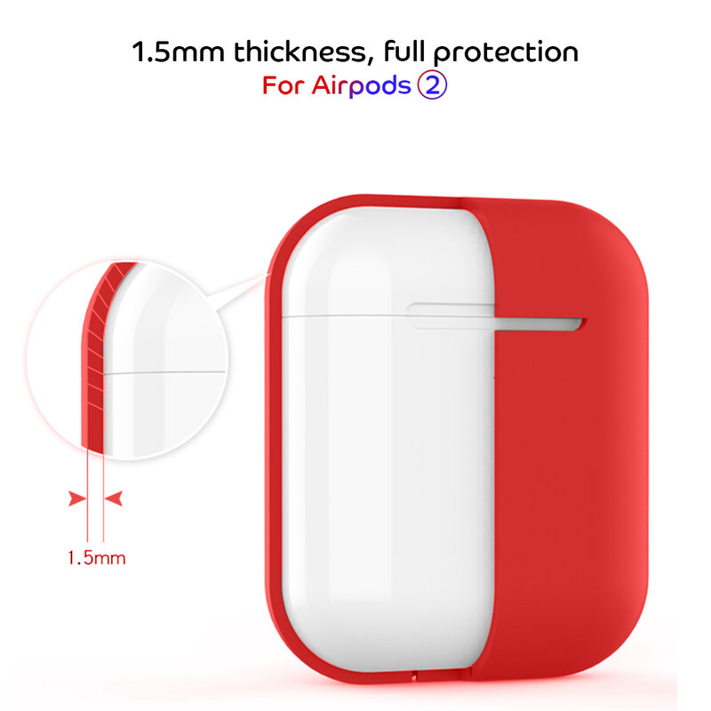 Candy Colors Soft Silicone Case For Apple Air Pods 2 Cases For AirPods 2 Silm Shockproof Earphone Protective Cover Accessory