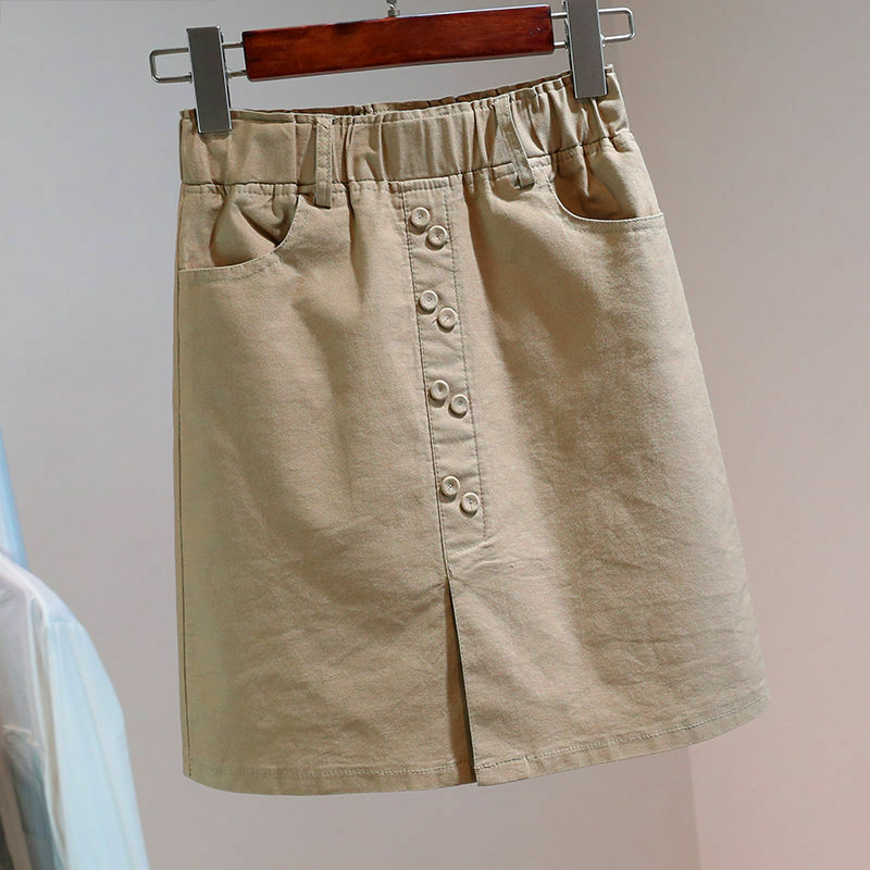 Эластичная джинсовая юбка с поясом на резинке на осень и зиму, новая облегающая легкая юбка А-силуэта с запахом на бедрах
