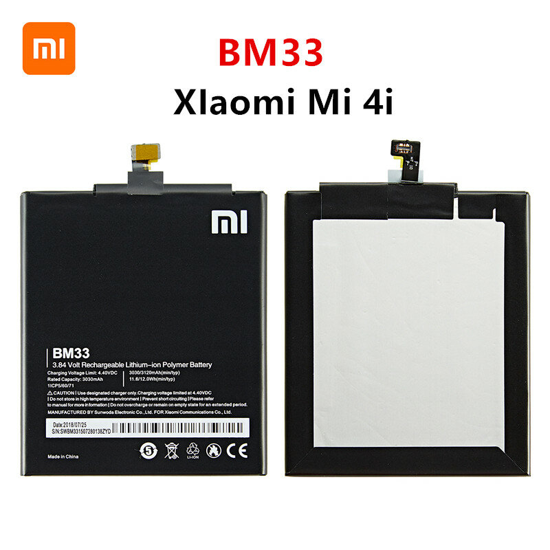 Xiao-batería BM33 original para Xiaomi mi 100%, 3120mAh, 4i, Mi4i, M4i, BM33, batería de repuesto para teléfono de alta calidad, herramientas
