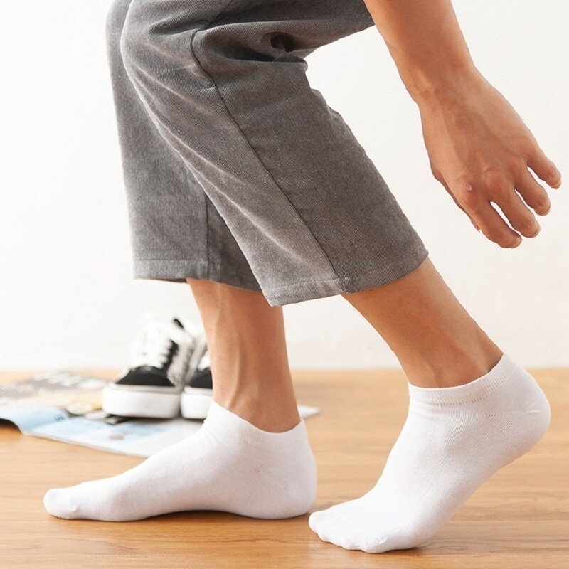 Meias invisíveis de tornozelo respirável para homens, meias curtas de algodão, meias esportivas de corte baixo, meias casuais, 2 pcs, 4 pcs, 6 pcs