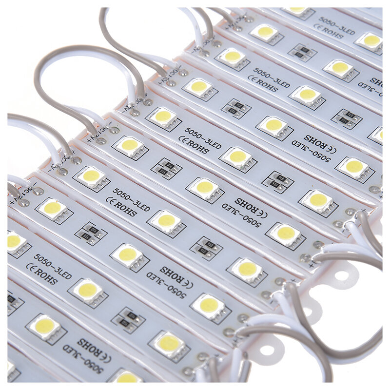 20 unidades SMD 5050 3-módulo LED blanco módulos impermeables 12V