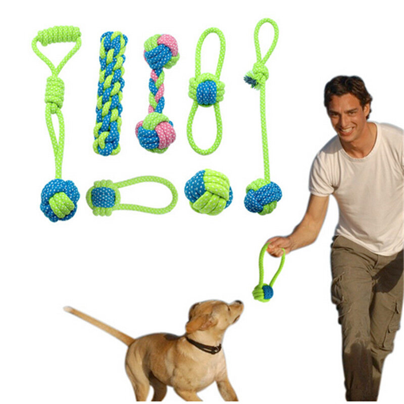 Juguetes para perros-cepillo de dientes interactivo para mascotas, bola para perros grandes y pequeños, productos de cuerda para masticar, accesorios de limpieza de dientes