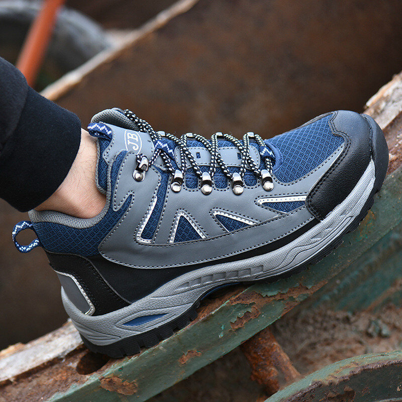 FANAN-botas de trabajo de seguridad para hombres, calzado ligero y transpirable con punta de acero, antigolpes, para construcción, Envío Gratis
