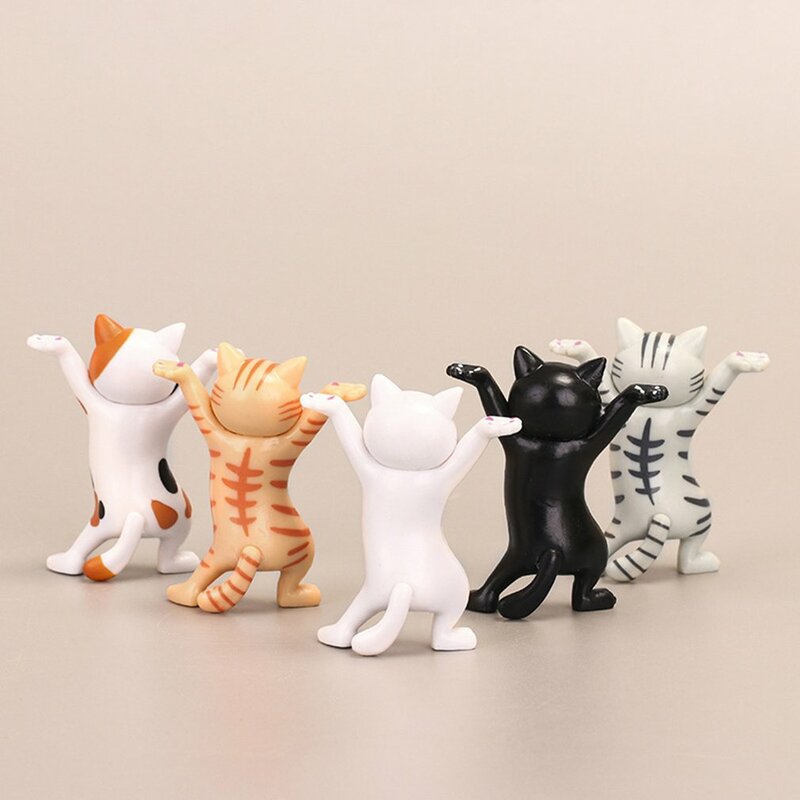 Pemegang Pena Kucing Hitam Patung-patung Kucing Dekorasi Rumah Anak Kucing Lucu Pena Pemegang Earphone Anak Dewasa Boneka Mainan Hadiah Angkat Besi Pena Berdiri
