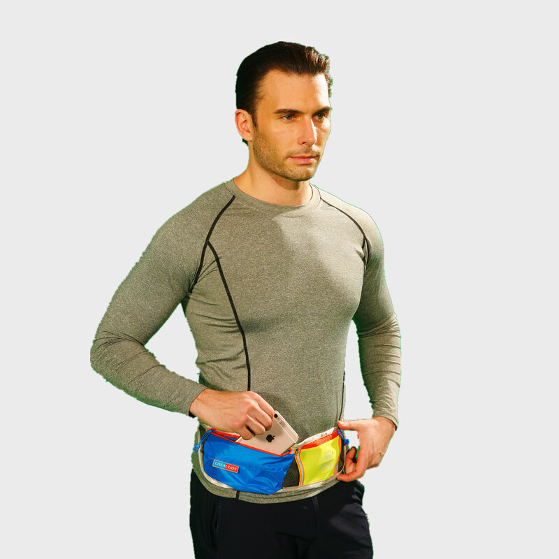 Mulher e masculino correndo cintura saco portátil esportes ginásio saco de água bicicleta saco do telefone móvel