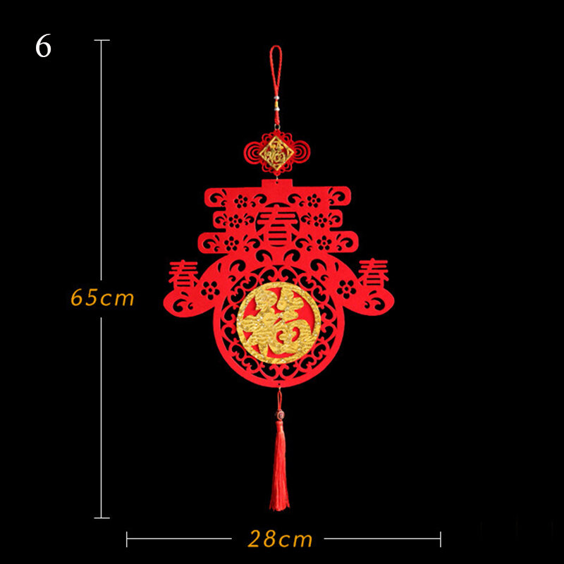 Ano novo chinês boa sorte pendurado pingente nó chinês grande fu vermelho personagem ornamentos festivo bênção lanterna pingente borla