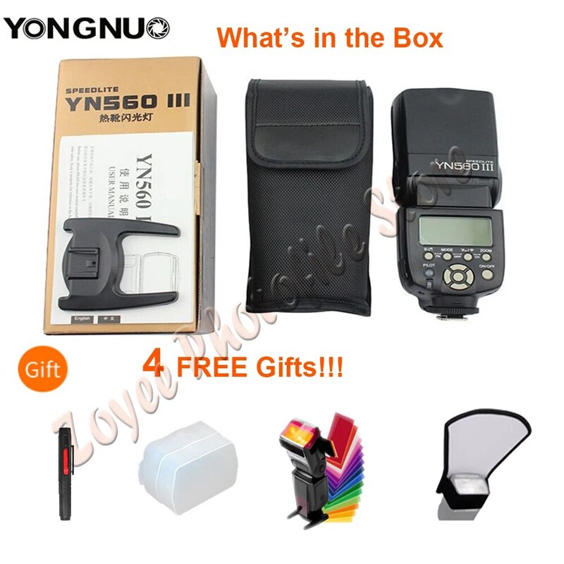 YONGNUO-Flash maestro inalámbrico YN 560 III IV, Speedlite para Nikon, Canon, Olympus, Pentax, DSLR, Original, con regalo