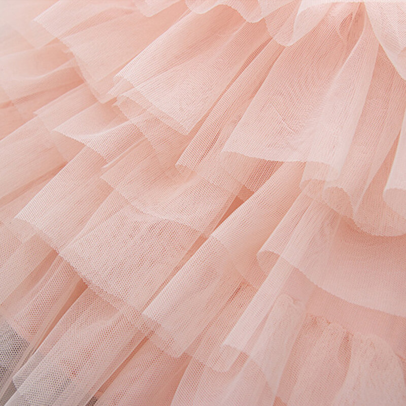 2021 새로운 레이스 Tulle 케이크 여자 여름 드레스 레이스 긴 소매 가운 공주 드레스 드레스 여자 이브닝 드레스 어린이 의류