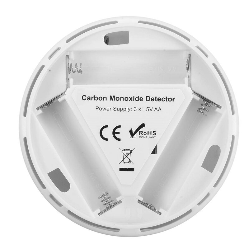 Detector de alarma de monóxido de carbono 2019, Sensor de CO LCD que funciona solo con sirena integrada, sonido de monóxido de carbono, pantalla LED de advertencia de envenenamiento