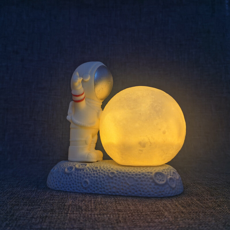 Astronauta hombre del espacio LED de luz de la noche de niño dormitorio cabecera escritorio creativo decoración del hogar regalo resina lámpara chico regalos
