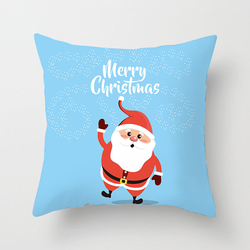 Merry Christmas โยนหมอนกรณี Santa Claus Tree ของขวัญ Snowman Cushion ครอบคลุมสำหรับโซฟาเก้าอี้ตกแต่ง