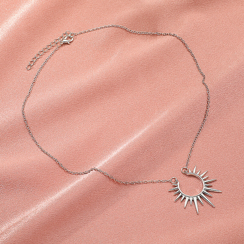925 colar de prata banhado étnico sol pendente colares para charme feminino festa de aniversário moda jóias