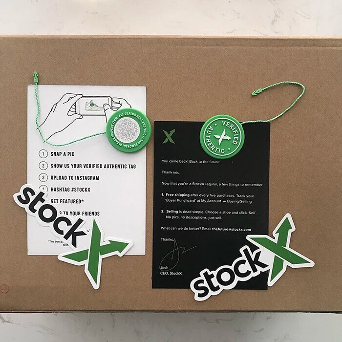 10set/lot 2020 Stock X Green Circular Tag Rcode Stickers Flyer Plastic Shoe Buckle Verified X Authentic Green Tag
