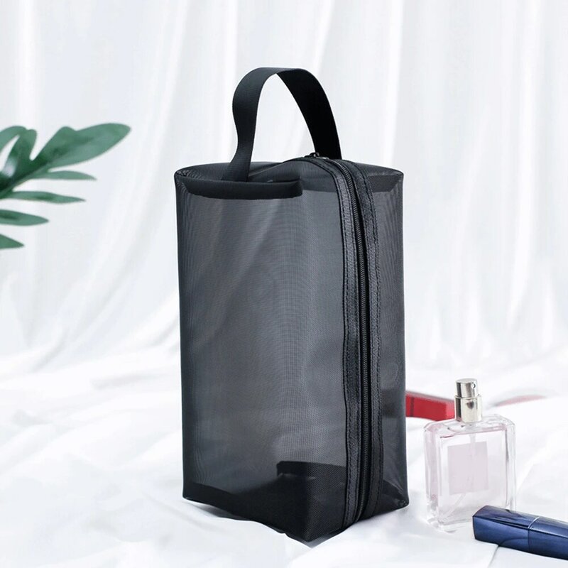 Bolsa de cosméticos de viaje transparente, estuche de maquillaje, bolsa de almacenamiento de artículos de tocador