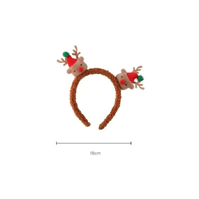 크리스마스 시리즈 엘크 뿔 머리띠 산타 클로스 눈사람 3D 헤어 밴드 비 슬립 머리띠 새해 만화 귀여운 헤어 액세서리