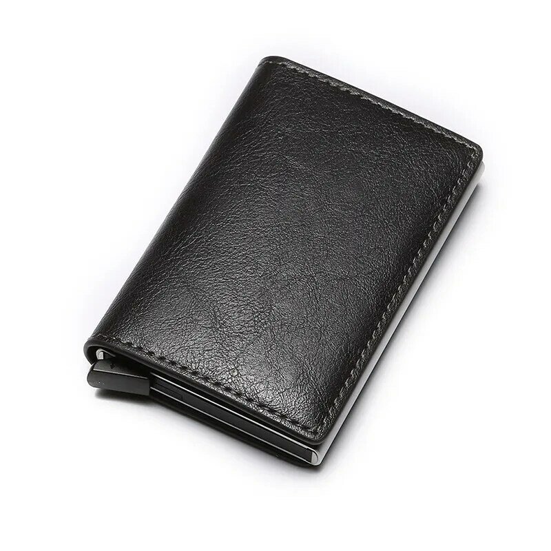 ZOVYVOL – porte-cartes intelligent Vintage en cuir PU pour hommes et femmes, portefeuille à blocage RFID, automatique, cadeau pour hommes