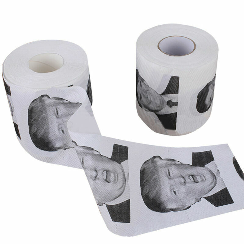 1 Roll 80 Vellen 3 Lagen Donald Trump Steenbolk Glimlach Roll Toiletpapier Badkamer Prank Joke Fun Papier Tissue Rolling papier Gift