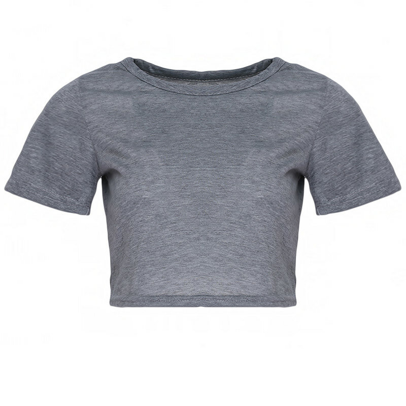 Camisetas de verão de corte feminino manga curta fino ajuste casual pulôver colheita topos t streetwear femme camisa