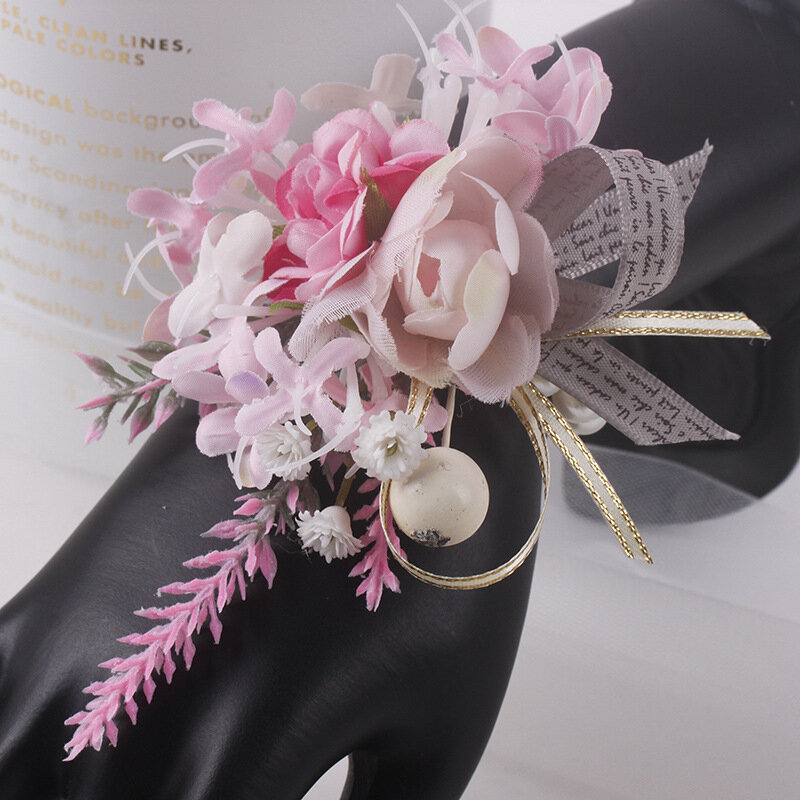 Casamento noiva multi-cor independente embalagem artesanal flores simulação floresta flor flor corsage pulso flor