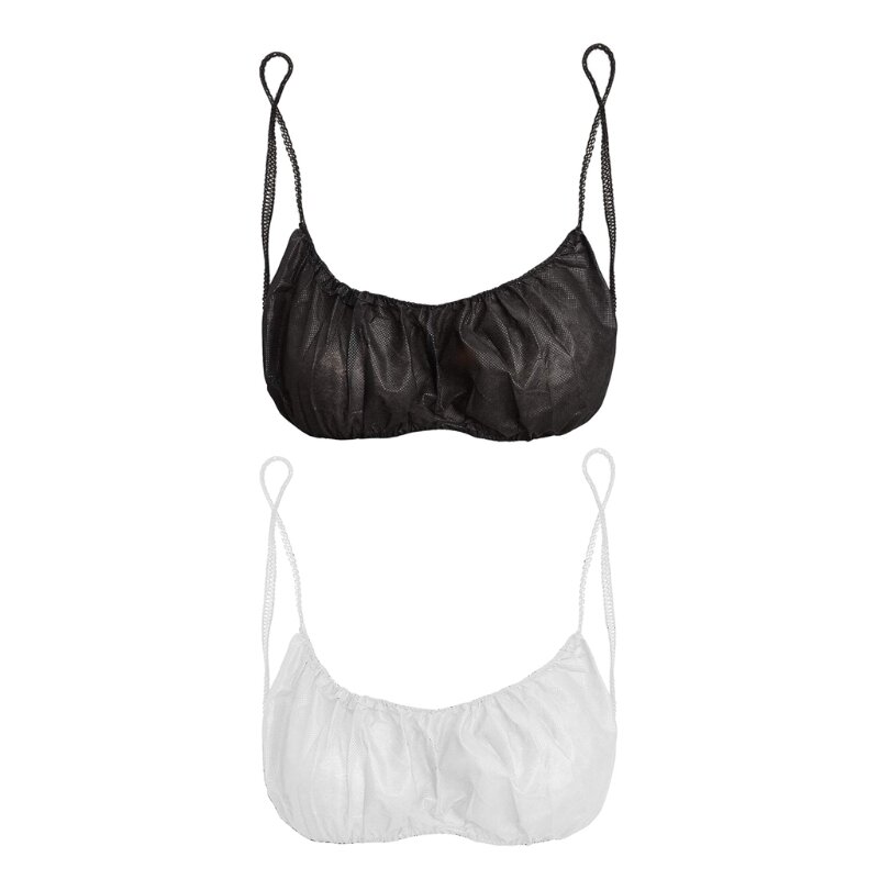 50 Pcs Women Disposable Bras Elastic Straps Spa Top Underwear Non-woven Brassieres for spray Dropshipping