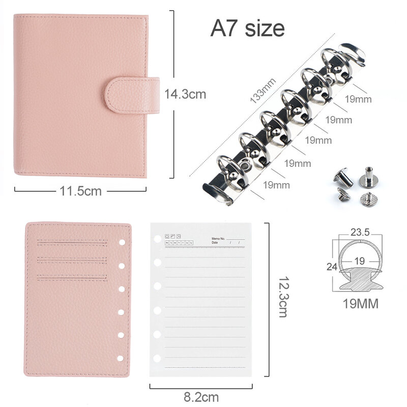 Limited Imperfect Moterm Regular Pocket Rings Planner Genuine Cowhide Leather A7 Notebook Agenda Organizer Journey Sketchbook