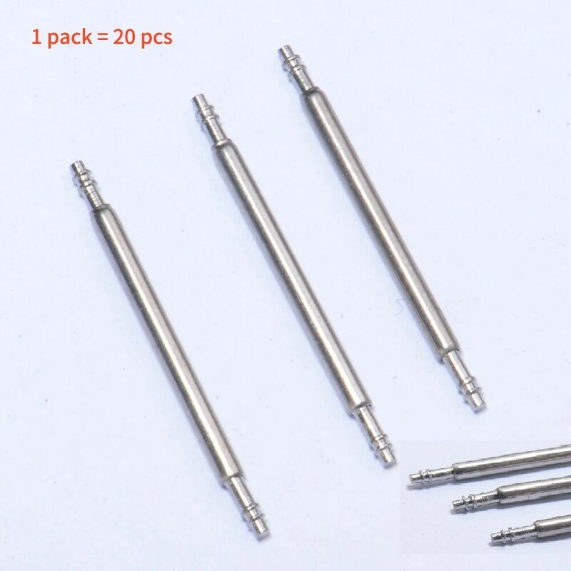 Stainless Steel Semi-steel Raw Ear Needles / Raw Ear Plugs Watch Ear Spring Bar Watch Shaft Strap Accessories 1 Pack = 20 Pcs