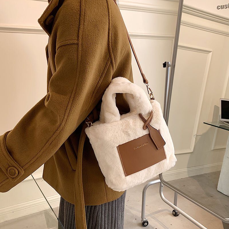 Novo outono e inverno corrente crossbody sacos para as mulheres moda simples bolsa de ombro senhoras designer bolsas de pelúcia sacos do mensageiro