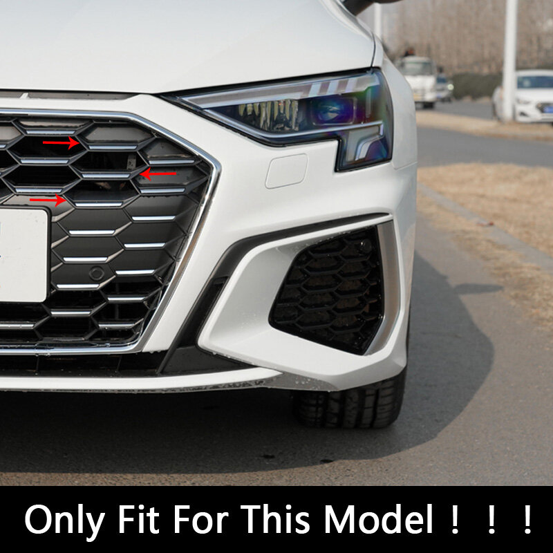Auto Styling Frontschürze Grille Trim Dekoration Abdeckungen Aufkleber Streifen Für Audi A3 8Y 2020 2021 Automotive Außen Zubehör