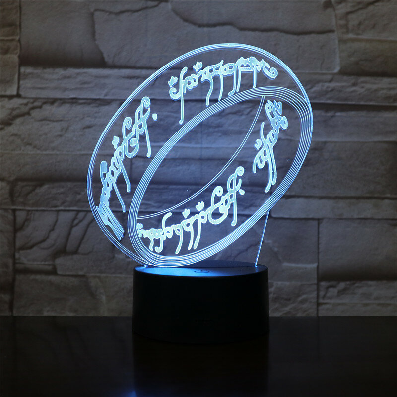 반지 3D 밤 램프 USB 터치 센서 참신 조명 어린이 아이 선물 Dropshipping 2019 LED 밤 빛 장식