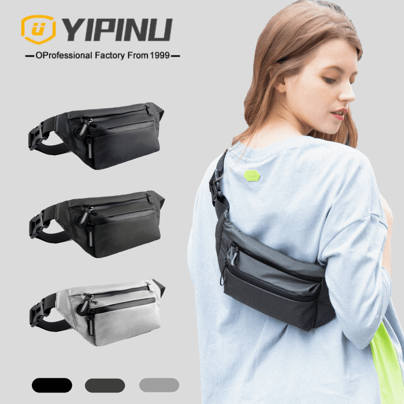 YIPINU-riñonera impermeable para hombre y mujer, bolso de cintura de cuero PU, de primera calidad, con correa ajustable