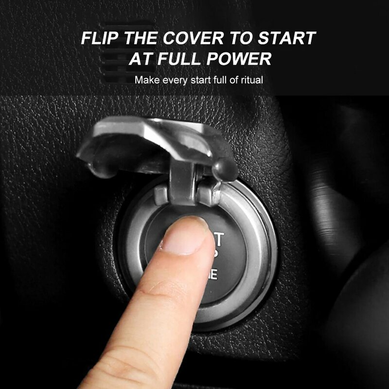 1pcs Car Interior Engine Ignition Start Stop Push Button One Button Ignition Key Decorative Switch Button Cover Trim Sticker