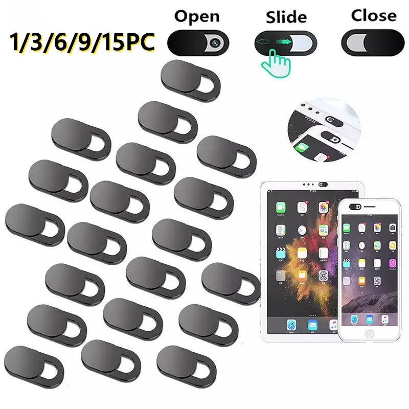 9PC/15PC WebCam Cover Shutter Magnet Slider Plastic for Iphone Laptop Camera Web PC Tablet Smartphone Universal Privacy Sticker