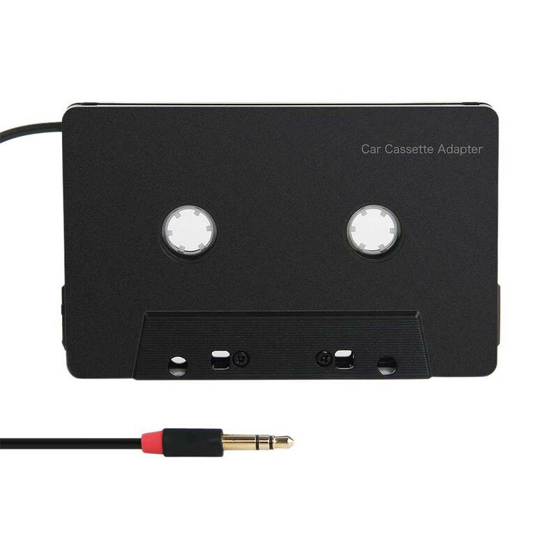 Adaptador de cassete com entrada 3.5mm, conversor universal de som estéreo tipo c com quatro canais, entrada mini para carro, áudio abs anti emaranhado