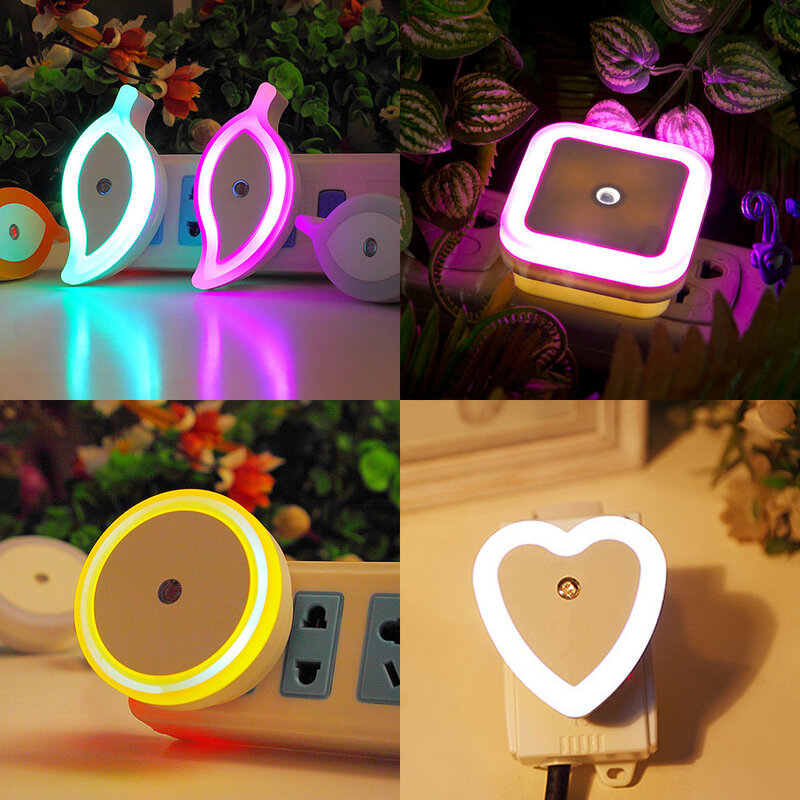 Mini lampe LED avec capteur de luminosité, idéal pour la chambre d'un enfant, le salon ou la chambre à coucher, 220V