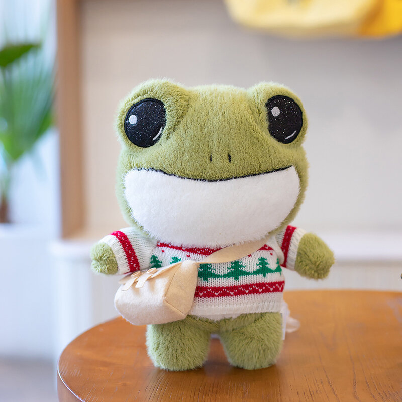 Plush toy doll Cute Cartoon Frog Sweater Grab Wedding Throwing Gift Chirismas Present Action Figure Doll Plush Toy Dute Boy