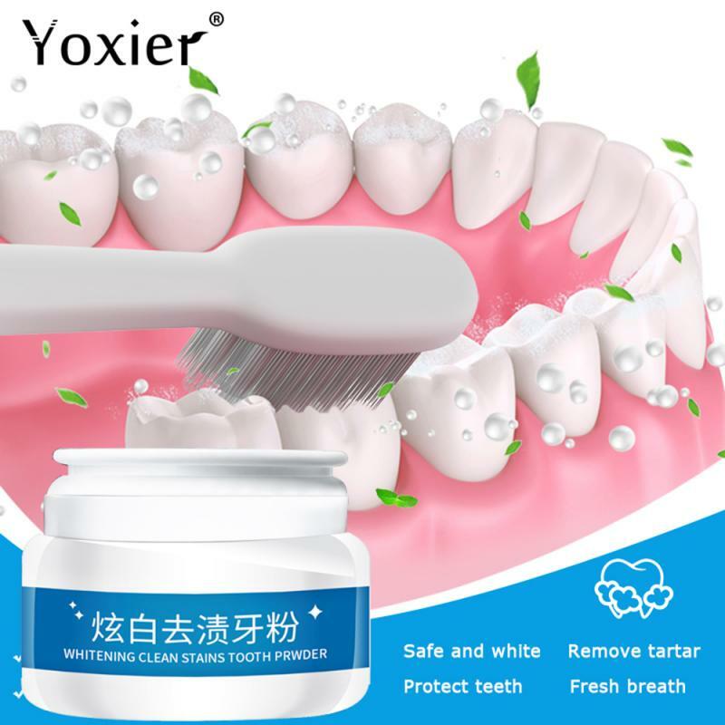 Yoxier歯美白パウダー歯磨き粉歯科高輝度歯クリーニング口腔衛生歯垢を除去染色歯粉末TSLM1