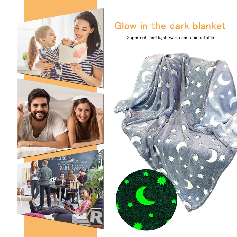 Luminosa quente flanela cobertores noite fluorescente geométrica impressão folha sofá lance colcha crianças siesta lazer revestimentos
