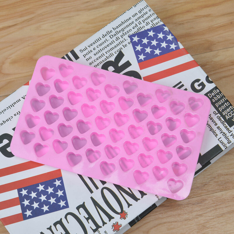 Bake Cake Mold Silicone Mini Heart Chocolate Candy Cookies Fondant Jelly Baking Mould Ice Cube Soap Flexible Mold Tray 55 Holes