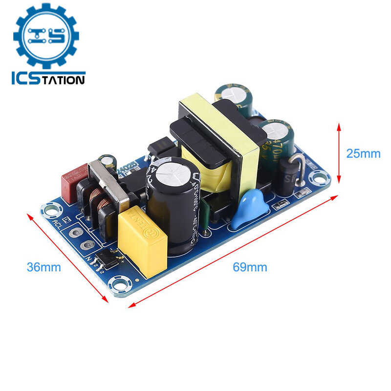 AC to DC 12V Isolated Switch Power Supply Module Overvoltage Overcurrent Circuit Protection Step Down Transformer Buck Converter