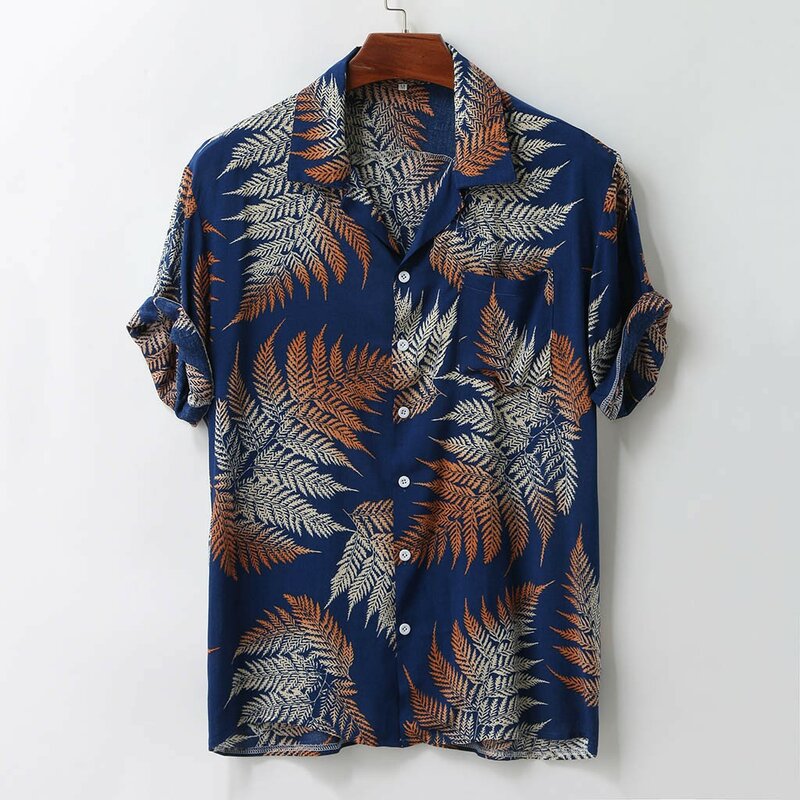 KANCOOLD 셔츠 남성용 다채로운 여름 짧은 소매 느슨한 버튼 하와이 캐주얼 셔츠 통기성 얇은 블라우스 셔츠 남성용 Jun2