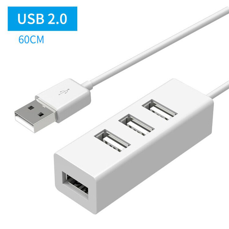 ฮับ USB 2.0 Hub USB Splitter ความเร็วสูง4พอร์ต All In One สำหรับ PC Windows Macbook อุปกรณ์เสริมคอมพิวเตอร์
